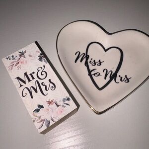 Heart-Shaped 'Miss to Mrs' Jewelry Dish set